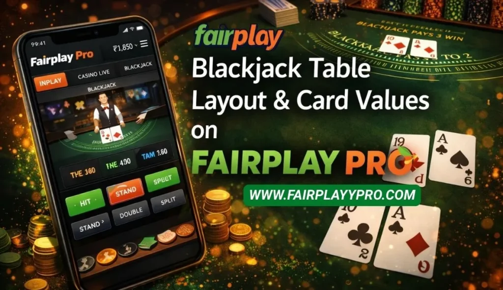 Blackjack Table Layout & Card Values on Fairplay Pro
