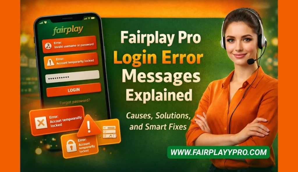 Fairplay Pro Login Error Messages Explained