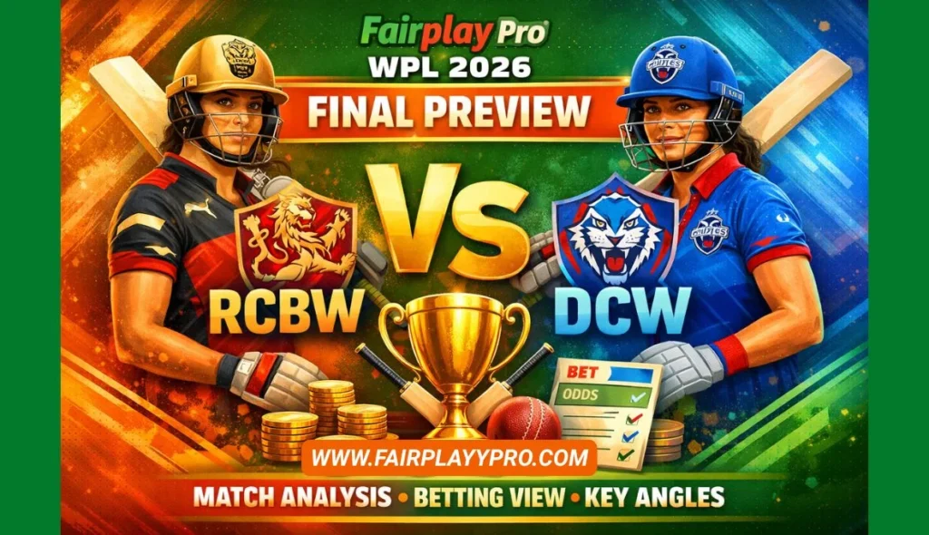 Fairplay Pro WPL 2026 Final RCBW vs DCW Match Prediction