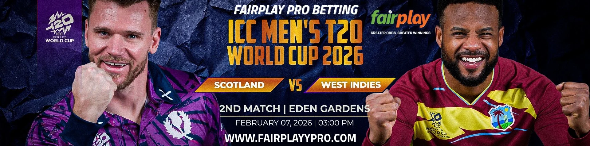 icc mens t20 world cup 2026 scotland vs west indies 2nd match fairplaypro